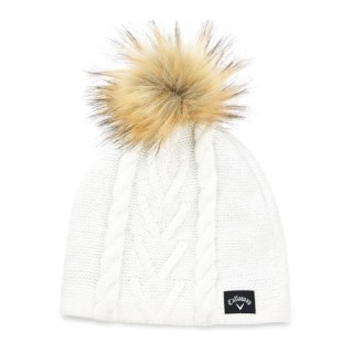 Czapka golfowa Callaway Pom Pom Beanie (damska, kremowa)