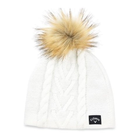 Czapka golfowa Callaway Pom Pom Beanie (damska, kremowa)