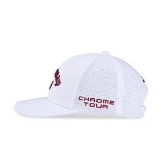Callaway, Czapka golfowa Tour Performance Pro, (biała-czerwona, logo Chrome Tour, Elyte)