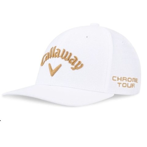 Callaway, Czapka golfowa Tour Performance Pro, (biało-złota, logo Chrome Tour, Elyte) Callaway, Czapka golfowa Tour Performance Pro, (biało-złota, logo Chrome Tour, Elyte)