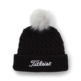 Titleist, czapka golfowa zimowa, Knit PomPom beanie (czarno-biała, damska)