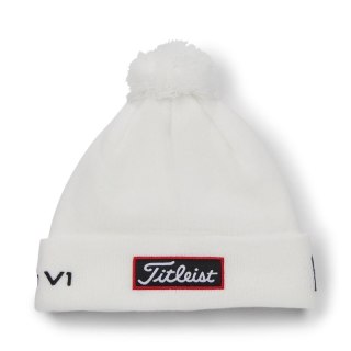 Titleist, czapka golfowa zimowa, Tour PomPom (biało-czarna) typ beanie