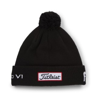 Titleist, czapka golfowa zimowa Tour PomPom beanie (czarno-biała) typ beanie