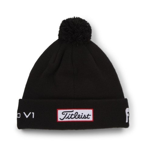 Titleist, czapka golfowa zimowa Tour PomPom beanie (czarno-biała) typ beanie