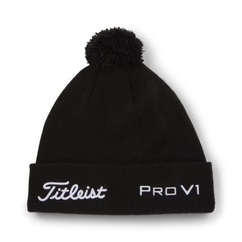 Titleist, czapka golfowa zimowa Tour PomPom beanie (czarno-biała) typ beanie