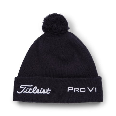 Titleist, czapka golfowa zimowa Tour PomPom beanie (granatowo-biała) typ beanie