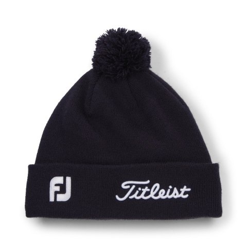 Titleist, czapka golfowa zimowa Tour PomPom beanie (granatowo-biała) typ beanie