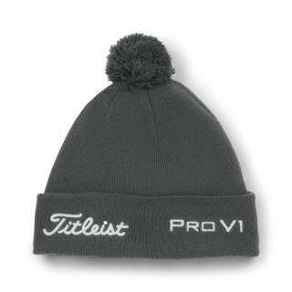 Czapka golfowa Titleist Tour PomPom beanie (zimowa, szaro-biała) typ beanie