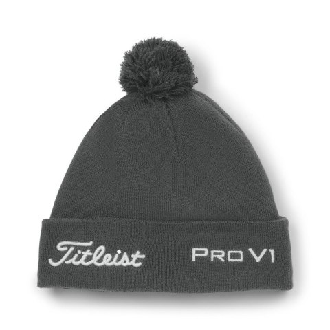 Czapka golfowa Titleist Tour PomPom beanie (zimowa, szaro-biała) typ beanie