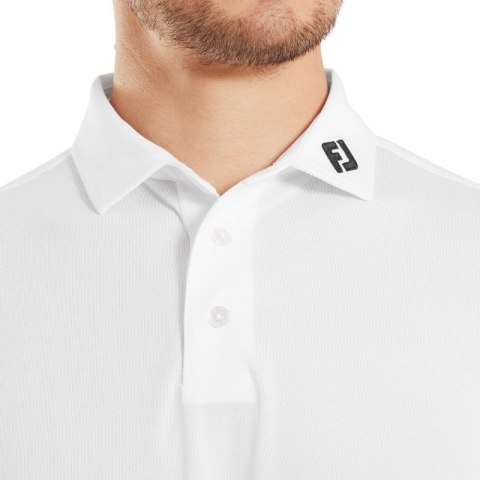 FootJoy, koszulka golfowa polo Stretch Pique Solid Athletic Fit, (męska, biała, rozm. M)