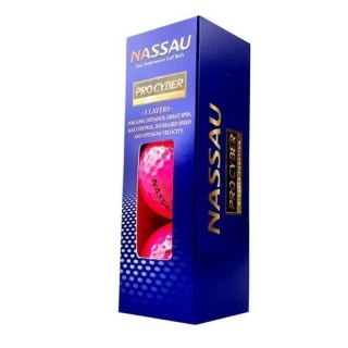Nassau, piłki golfowe PRO CYBER, kolor różowy, 3 szt.