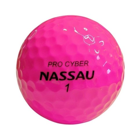 Nassau, piłki golfowe PRO CYBER, kolor różowy, 3 szt.