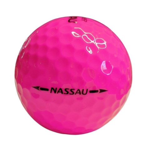 Nassau, piłki golfowe PRO CYBER, kolor różowy, 3 szt.