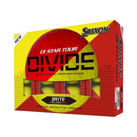 SRIXON, Piłki golfowe Q-STAR TOUR DIVIDE2 (żółto-czerwone, 12 szt)