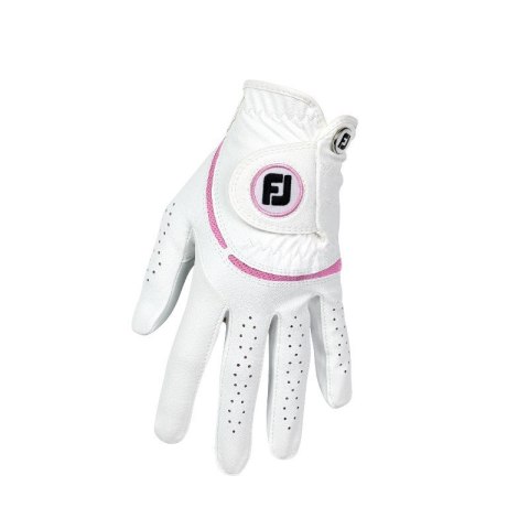 FOOTJOY, Rękawica golfowa WeatherSof, FJ (damska, biało-rozowa, rozm. M) FOOTJOY, Rękawica golfowa WeatherSof, FJ (damska, biało-rozowa, rozm. M)