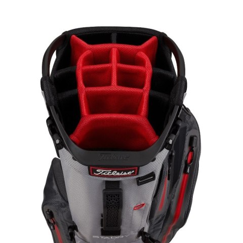 Titleist, torba golfowa Hybrid 14 StaDry (wodoodporna, standbag), grafitowo-czarno-czerwona