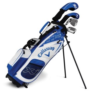 Callaway, Zestaw kijów golfowych dla dzieci 120-135 cm, Golf XJ-2, torba niebiesko - biała