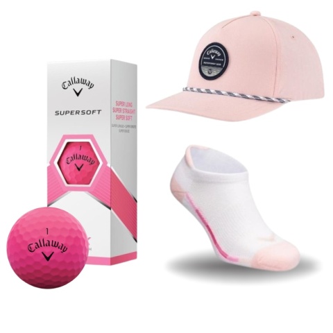Callaway, zestaw prezentowy dla Golfistki, czapka,piłki golfowe i skarpetki C01