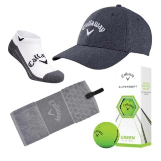 Callaway, zestaw prezentowy dla Golfisty, czapka, skarpetki, piłki golfowe i ręcznik, C02