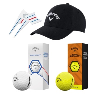 Callaway, zestaw prezentowy dla Golfisty, skarpetki, piłki golfowe i pitchfork, C03