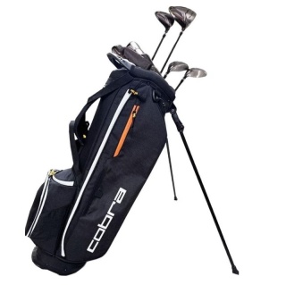 Cobra Fly XL, zestaw kijów Black-Gold, model 2025 męski, 10 kijów z torbą standbag (do noszenia), stalowe szafty