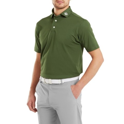 FootJoy, koszulka golfowa polo Stretch Pique Solid Athletic Fit, (męska, Khaki, rozm. XL)