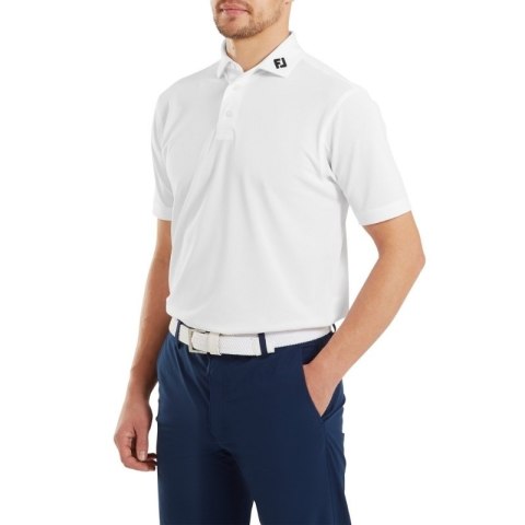 FootJoy, koszulka golfowa polo Stretch Pique Solid Athletic Fit, (męska, biała, rozm. XL)