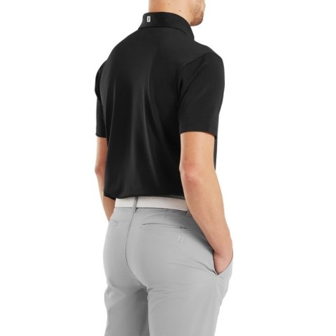 FootJoy, koszulka golfowa polo Stretch Pique Solid Athletic Fit, (męska, czarna, rozm. L)