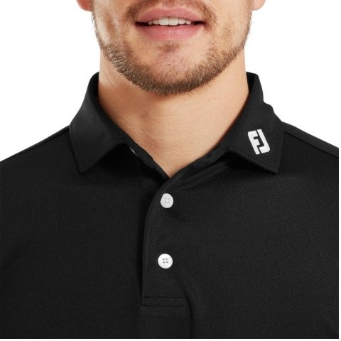 FootJoy, koszulka golfowa polo Stretch Pique Solid Athletic Fit, (męska, czarna, rozm. XXL)