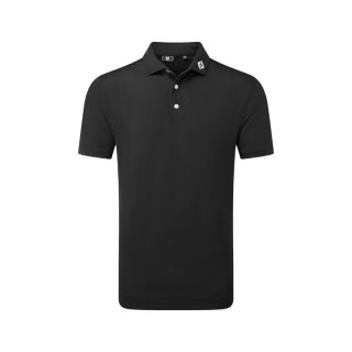 FootJoy, koszulka golfowa polo Stretch Pique Solid Athletic Fit, (męska, czarna, rozm. M)