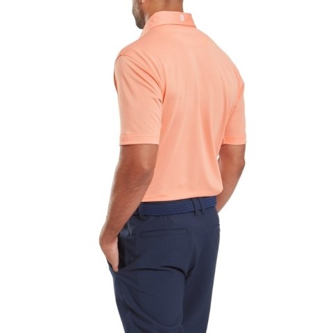 FootJoy, koszulka golfowa polo Stretch Pique Solid Athletic Fit, (męska, łososiowa, rozm. L)