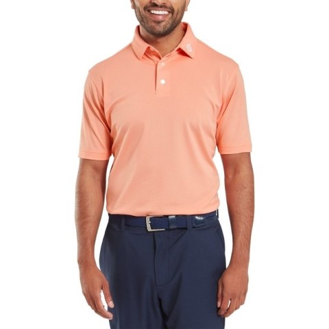 FootJoy, koszulka golfowa polo Stretch Pique Solid Athletic Fit, (męska, łososiowa, rozm. L)