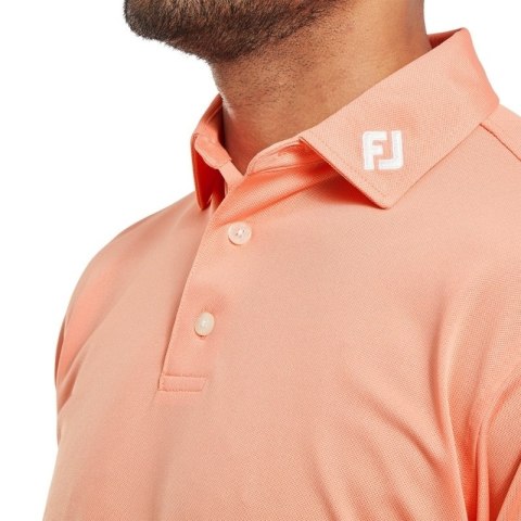 FootJoy, koszulka golfowa polo Stretch Pique Solid Athletic Fit, (męska, łososiowa, rozm. L)