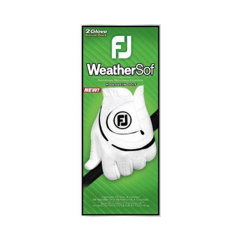 FootJoy, rękawica golfowa WeatherSof (2-pak), kolor biały, rozmiar L