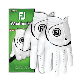 FootJoy, rękawica golfowa WeatherSof (2-pak), kolor biały, rozmiar ML