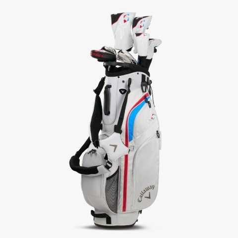 Callaway XR, zestaw kijów do golfa, 12 kijów z torbą standbag szaro-nieb-czerw, szafty grafitowe typ regular