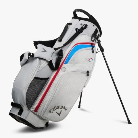 Callaway XR, zestaw kijów do golfa, 12 kijów z torbą standbag szaro-nieb-czerw, szafty grafitowe typ regular