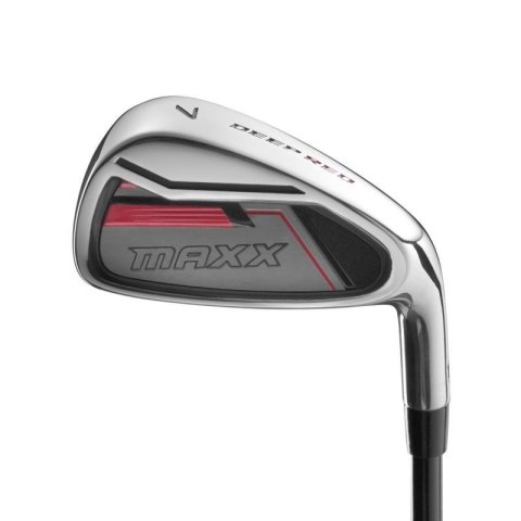 Wilson zestaw kijów ironów do golfa DEEP RED MAXX, 5-PW-SW (7 kijów, zestaw meski, szafty stalowe regular, gracz praworęczny)