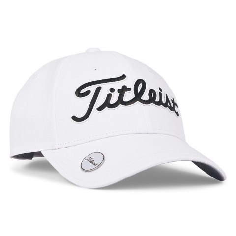 Titleist, czapka golfowa Players Perfomance z markerem, kolor biało-czarna