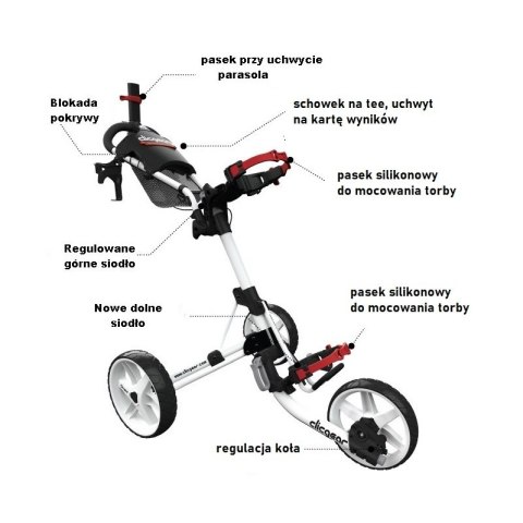 Manualny wózek golfowy Clicgear Model 4.0 (biały mat)