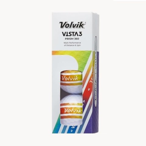 Volvik, piłki golfowe VISTA3 PRISM 360 z paskiem, typ stripe 360, 12 sztuk