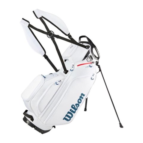 Wilson, torba golfowa TALUS 5, standbag do noszenia, biało-czerwono-niebieska