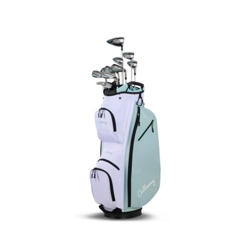 Callaway, zestaw kijów do golfa REVA 26, damski, 10 kijów z torbą cartbag kolor PEACH/SURF, grafit set