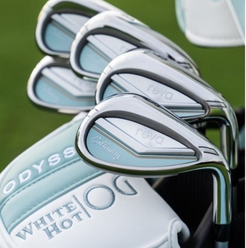 Callaway, zestaw kijów do golfa REVA 26, damski, 10 kijów z torbą cartbag kolor PEACH/SURF, grafit set