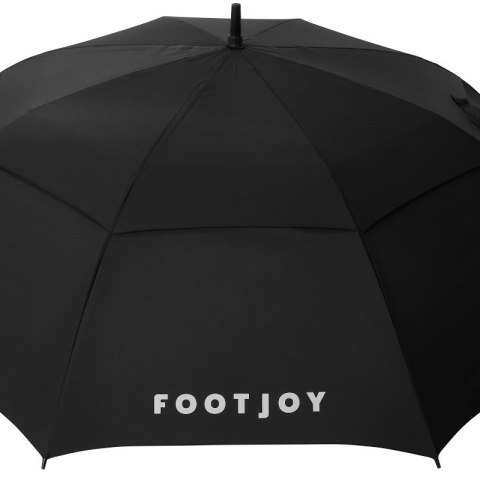 FootJoy, parasol golfowy FJ Double Canopy, czarno-biały z logo FJ, 68 cali do wózka golfowego