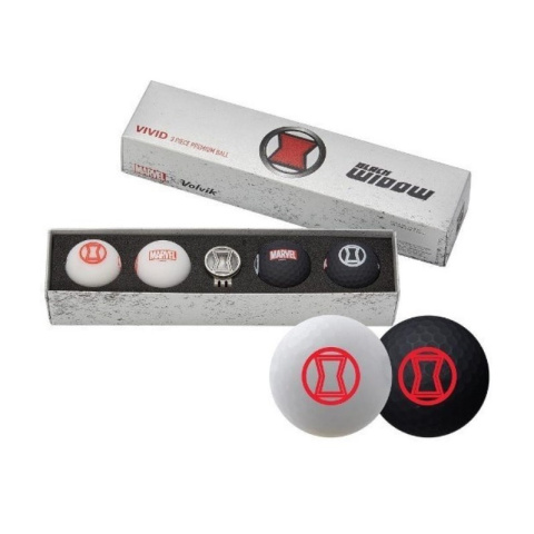 VOLVIK, piłki golfowe, zestaw prezentowy MARVEL BLACK WIDOW Pack VOLVIK, piłki golfowe, zestaw prezentowy MARVEL BLACK WIDOW Pack