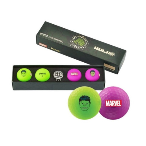 VOLVIK, piłki golfowe, zestaw prezentowy MARVEL Hulk, Pack VOLVIK, piłki golfowe, zestaw prezentowy MARVEL Hulk, Pack