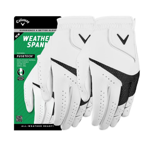 Callaway, rękawice golfowe Weather Spann MLH, mod.23 (2-pak, sztuczna skóra, biała, rozm. ML)