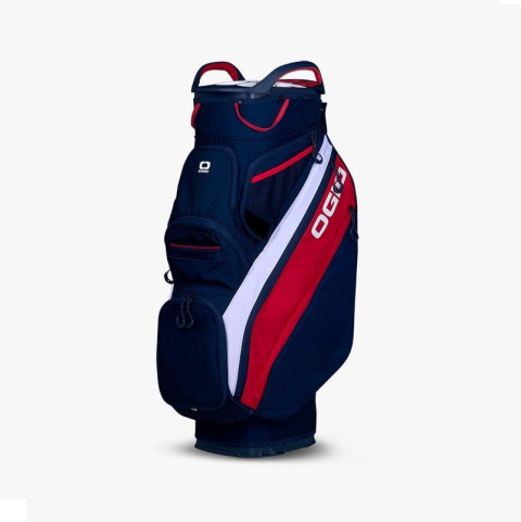 Ogio, torba golfowa SILENCER ORG 14 HD (na wózek) - granatowo / biało / czerwona