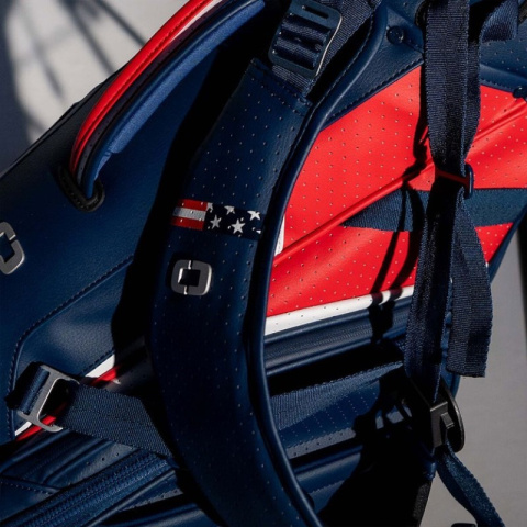 Ogio, torba golfowa Shadow (z nóżkami/standbag) - czerw-biało-czar, model 2025